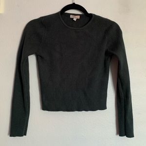 Olive green Gianni bini cropped sweater top size small